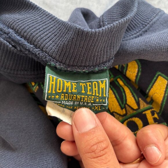Vintage Notre Dame Fighting Irish Sweatshirt XL Home Team Advantage Navy Cotton - Picture 3 of 7